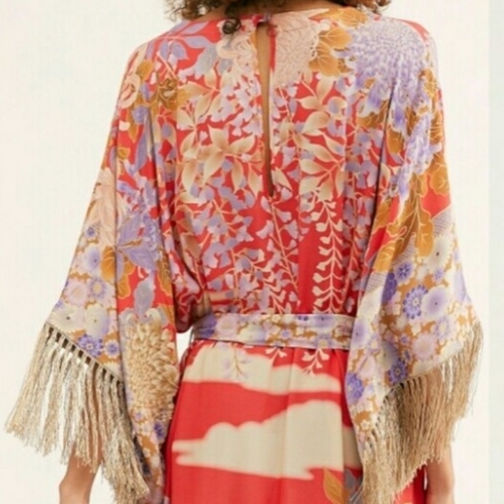 New spell x free people willow tassel mini dress M - Picture 11 of 11